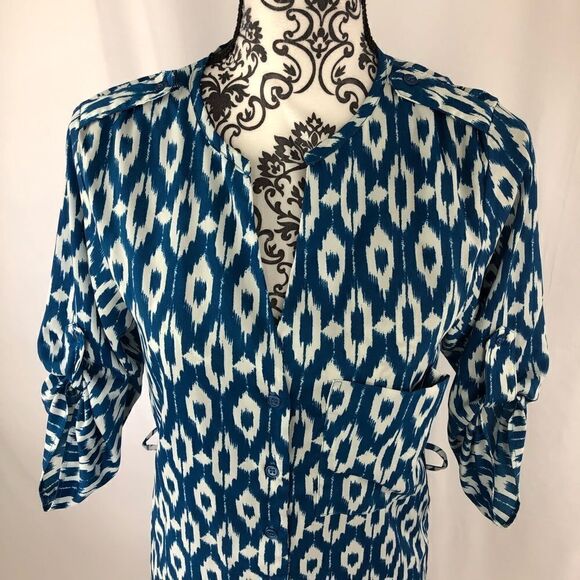 Anthropologie Maeve Frequencies Ikat Midi Dress - Picture 3 of 8